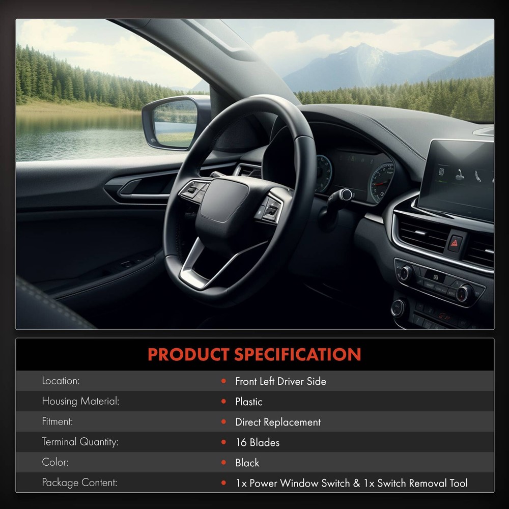 Front Driver Left Window Switch w/Driver Auto Down for Hyundai Elantra 2013-2016