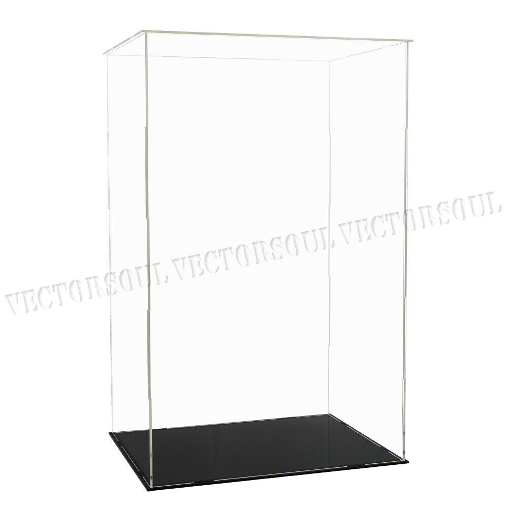 US Acrylic Display Case 20.5" H Large Box Plastic Base Self-Install Dustproof
