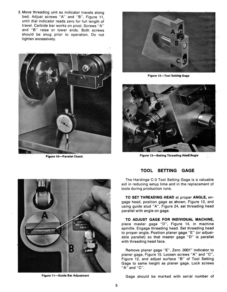 Hardinge Auto Thread Unit on HC-AT Super Precision Chucker Operator Manual #1719