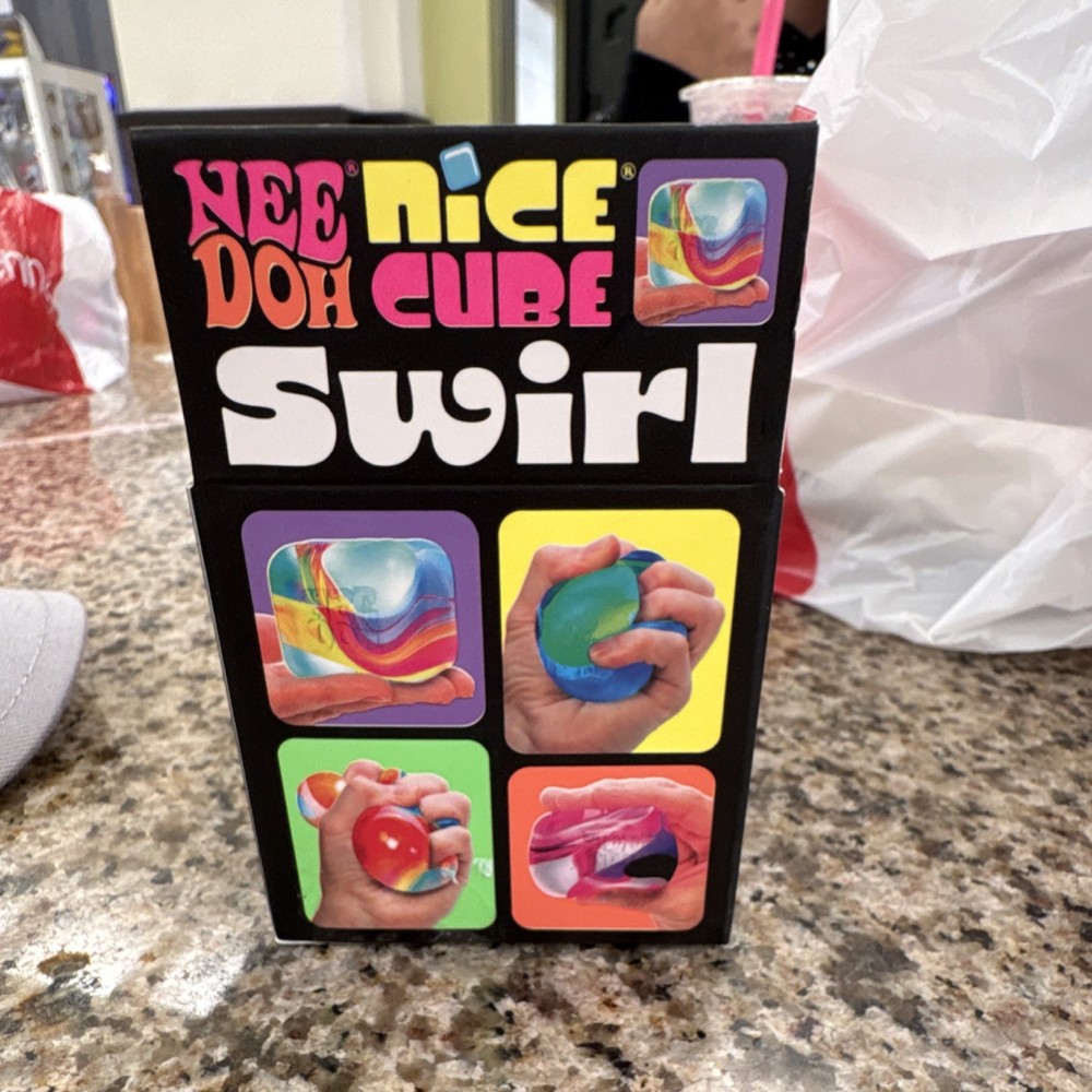 Nee Doh Nice Cube Swirl Super Solid Squish Sensory Toy Multicolor 8+ Years