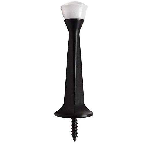 10 Pack - Matte Black Heavy Duty Solid Rigid Door Stop w/White Rubber Tip  6752