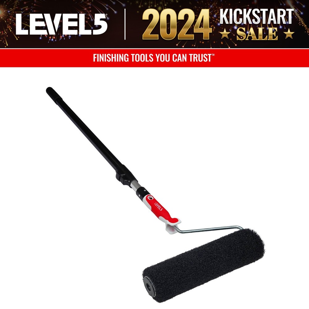 LEVEL5 12" Drywall Compound Roller + 38.5" - 63" Extendable Handle | 5-802