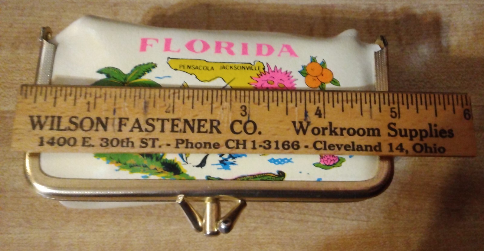 Vtg FLORIDA Souvenir Travel Manicure Sewing Kit Cigarette Makeup Lipstick Holder