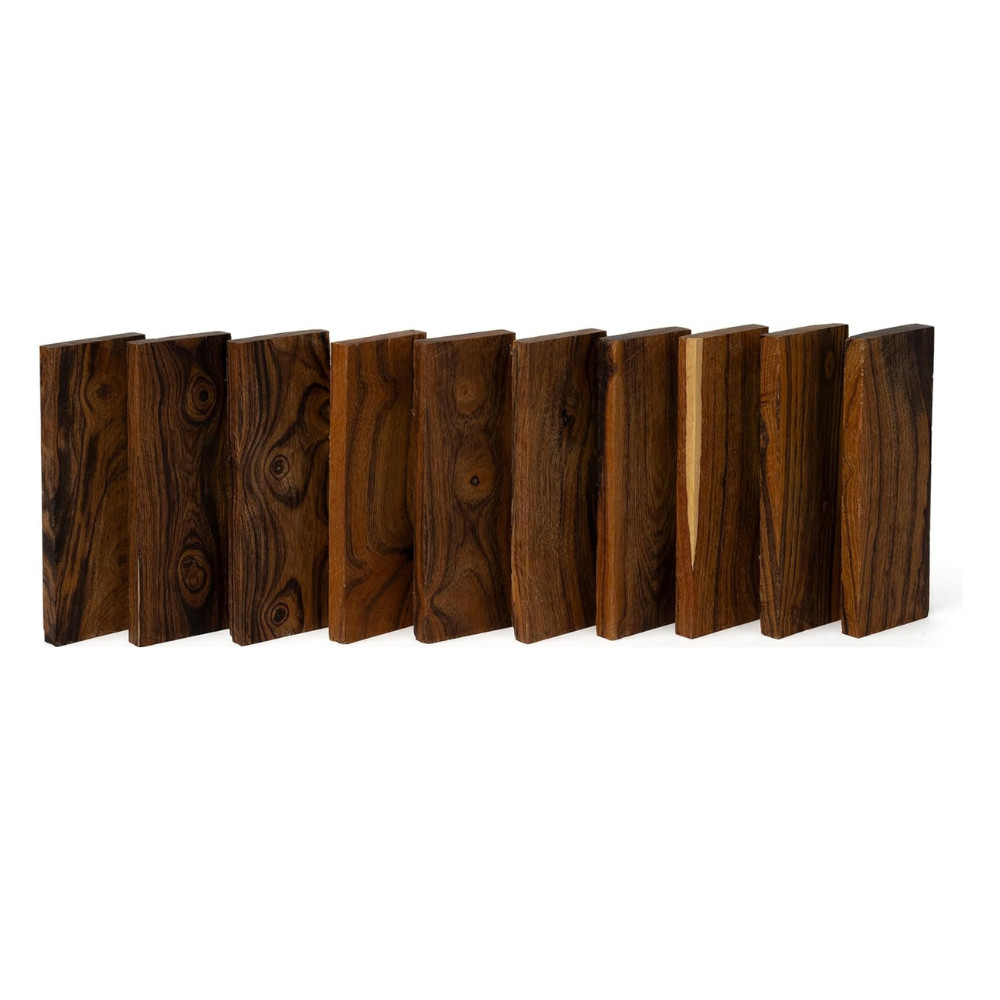 Exotic Wood - Hardwood Ironwood Blanks - 5 1/8 x 1 1/4 x 3/8 inches – Pack of 10