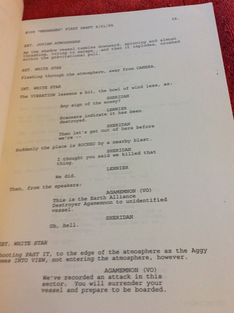 ORIGINAL SCRIPT BABYLON 5 MESSAGES FROM EARTH #308 JERRY DOYLE MICHAEL O'HARE