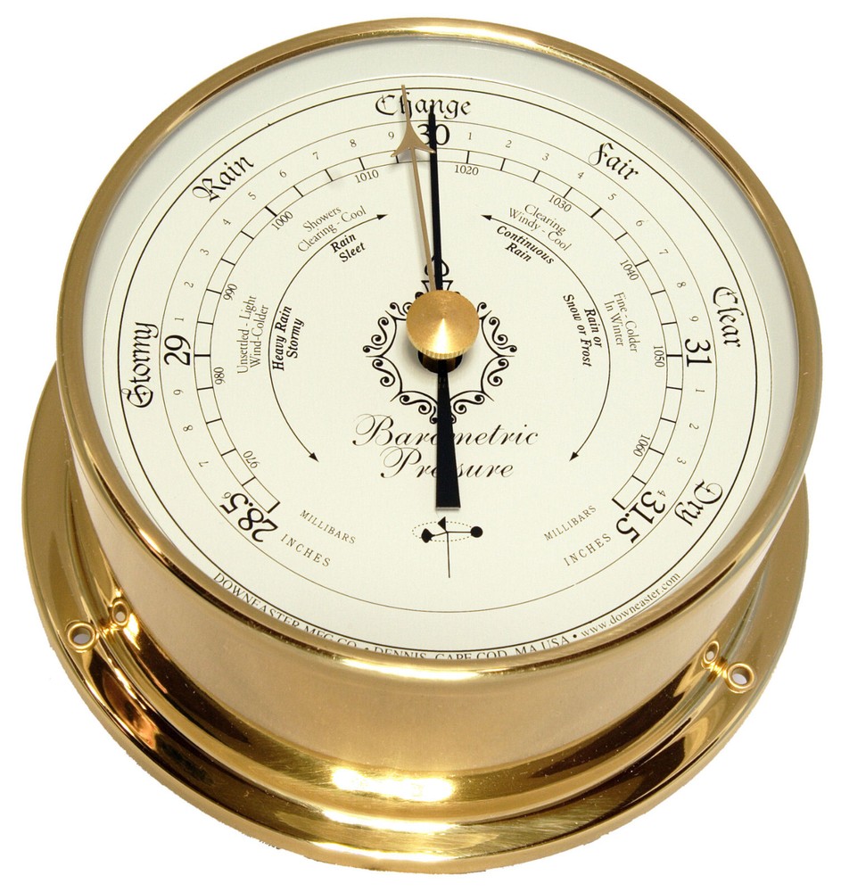 Downeaster BarometerBrass White Dial Solid Brass and Glass Case