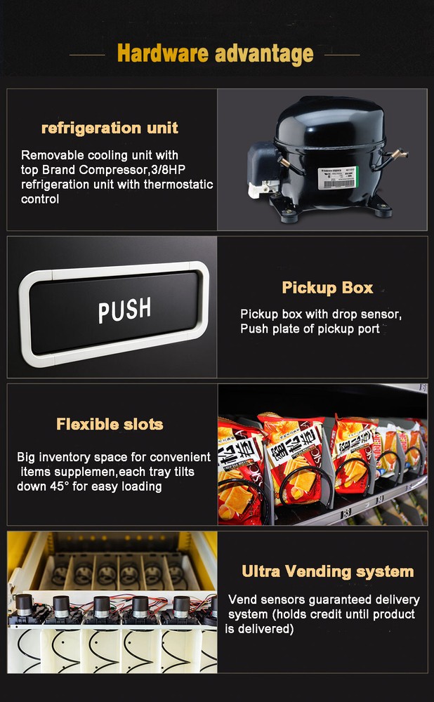 EPEX Extra Large Combo Vending Machine with Stratified Temp Control Black