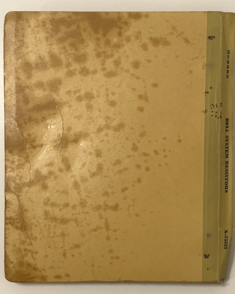 Bell Telephone Laboratories Resistors Engineering Reference Data 1966 booket