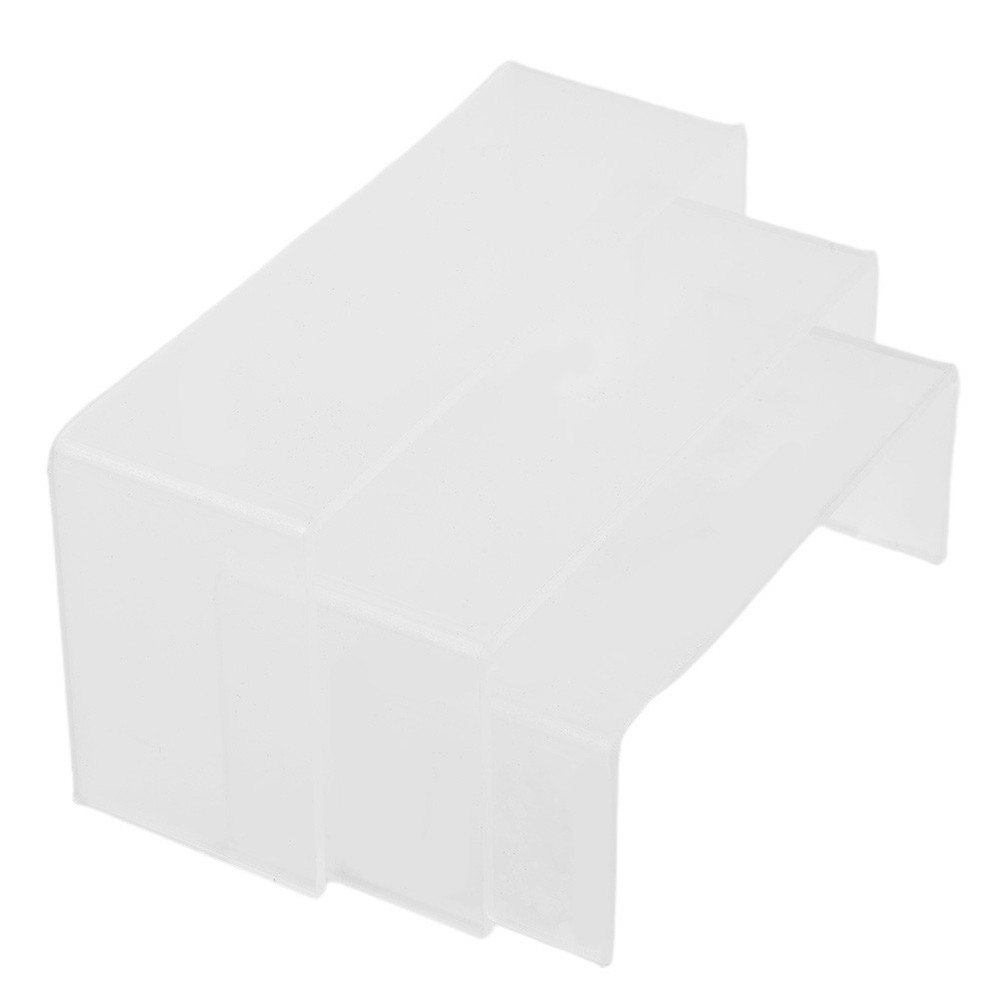 Display Stand Shelf Holder Rectangle Risers Transparent Trophies 3 Tier