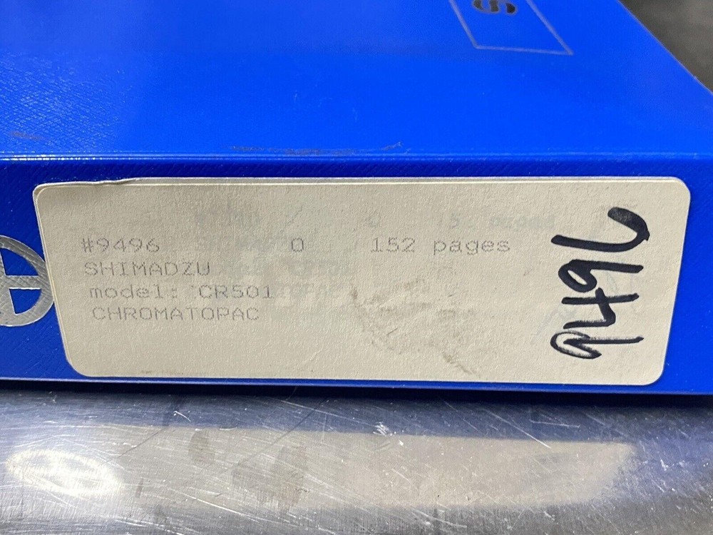 Shimadzu CR501 Chromatopac / Basic Applied Prog-Users Guide / Instruction Manual