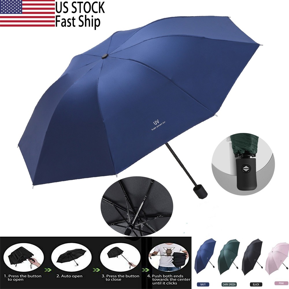 Automatic Umbrella Anti-UV Sun/Rain Windproof 3 Folding Compact Umbrella