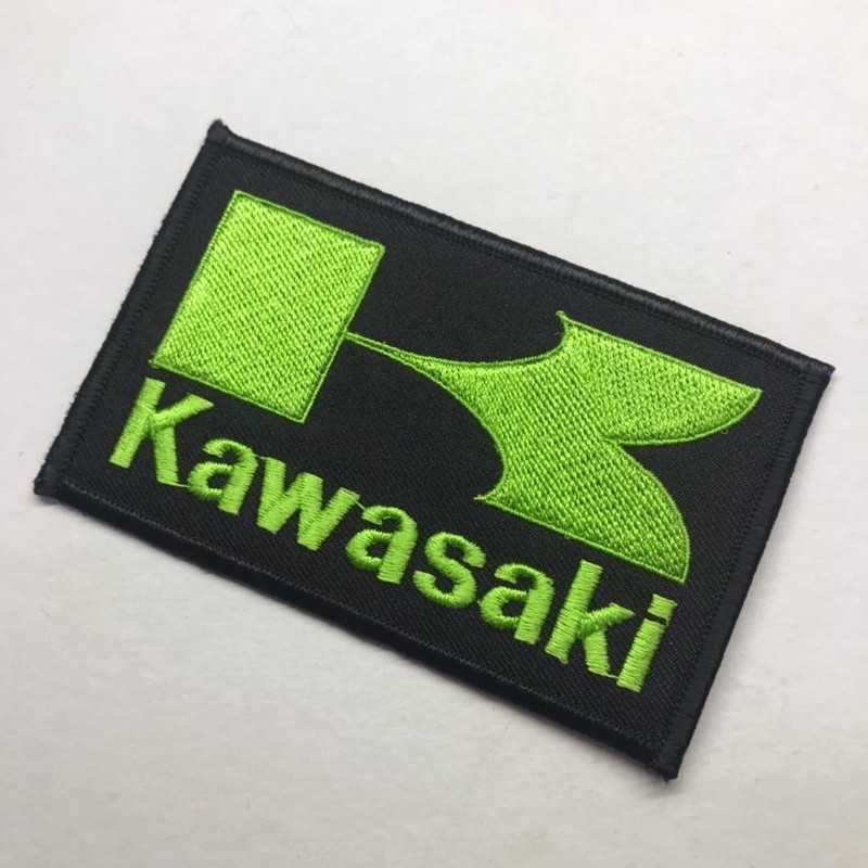 RIVETING KAWASAKI MOTORCYCLES EMBROIDERED IRON-ON PATCH...