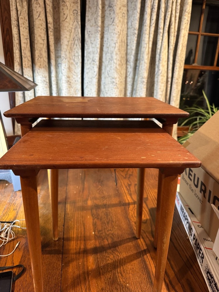 Mid Century Danish Modern Danish Nesting Stacking Tables