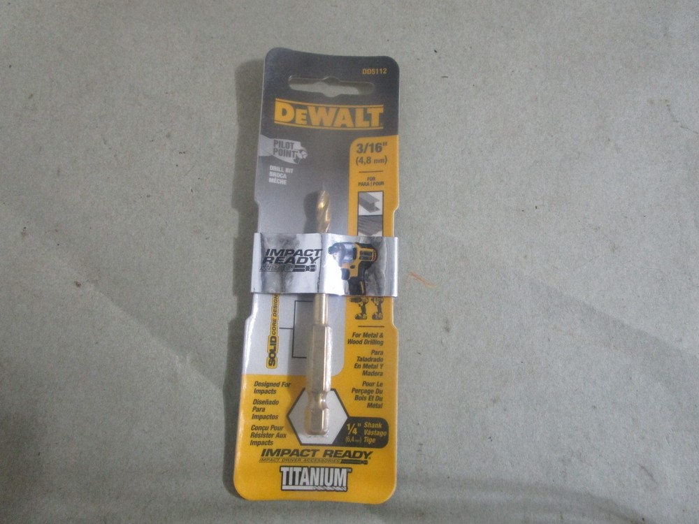 DEWALT DD5112 Impact Ready Titanium Drill Bit, 3/16"