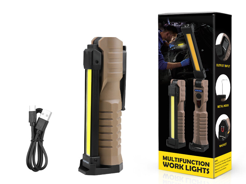 Rechargeable LED COB Work Light Mechanic Flashlight Lamp Magnetic Base Bright