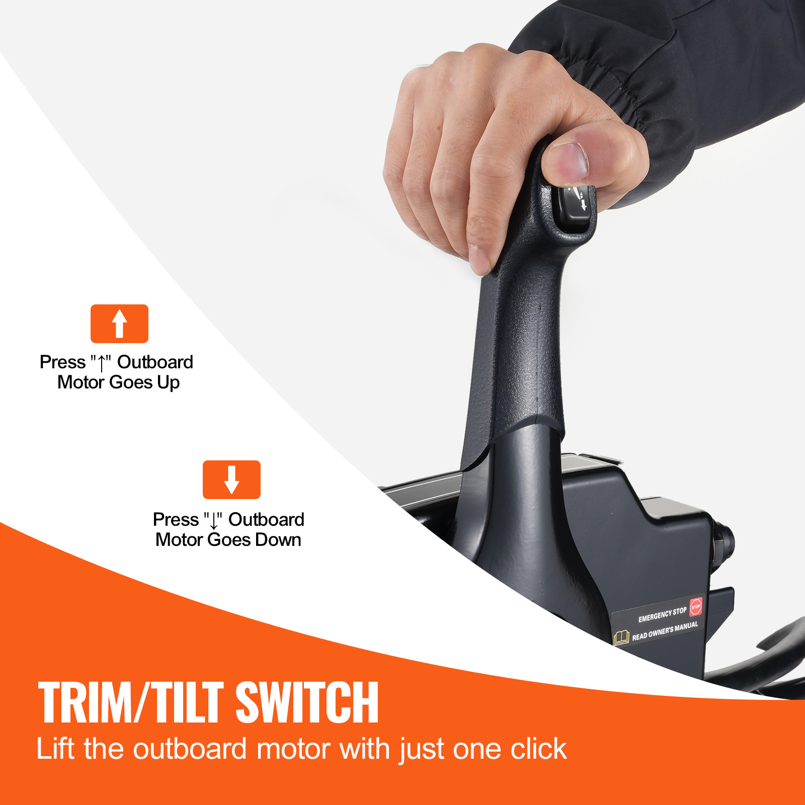 Outboard Throttle Remote Control Box Side-Mounted for Mercury PT 2-Stroke