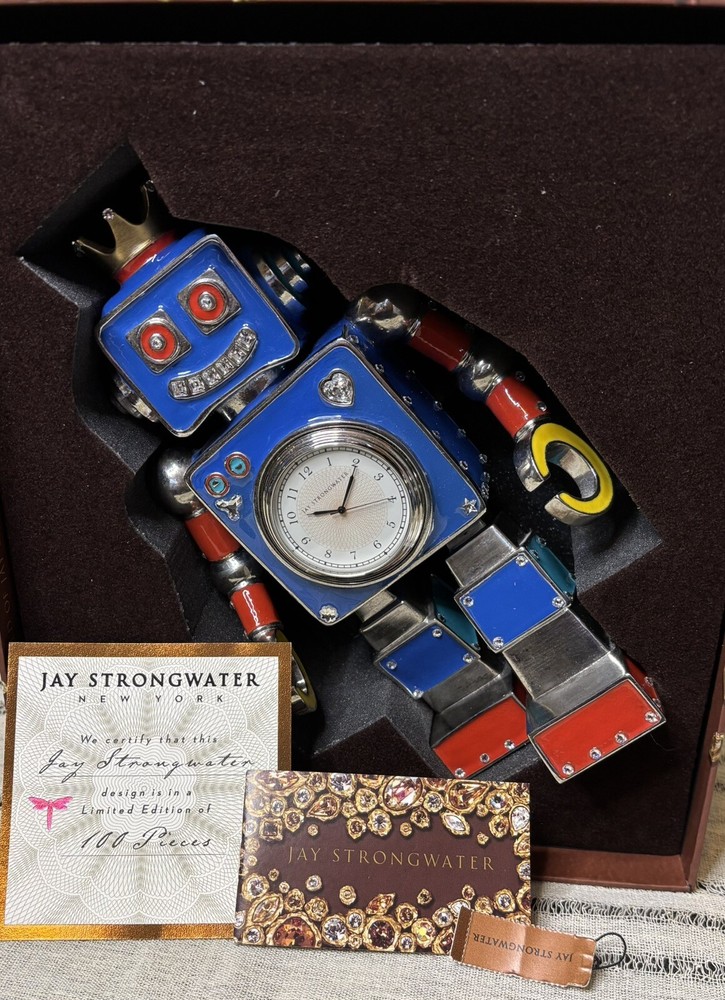 Jay Strongwater - Steven Robert Clock; Mint In Box with COAs