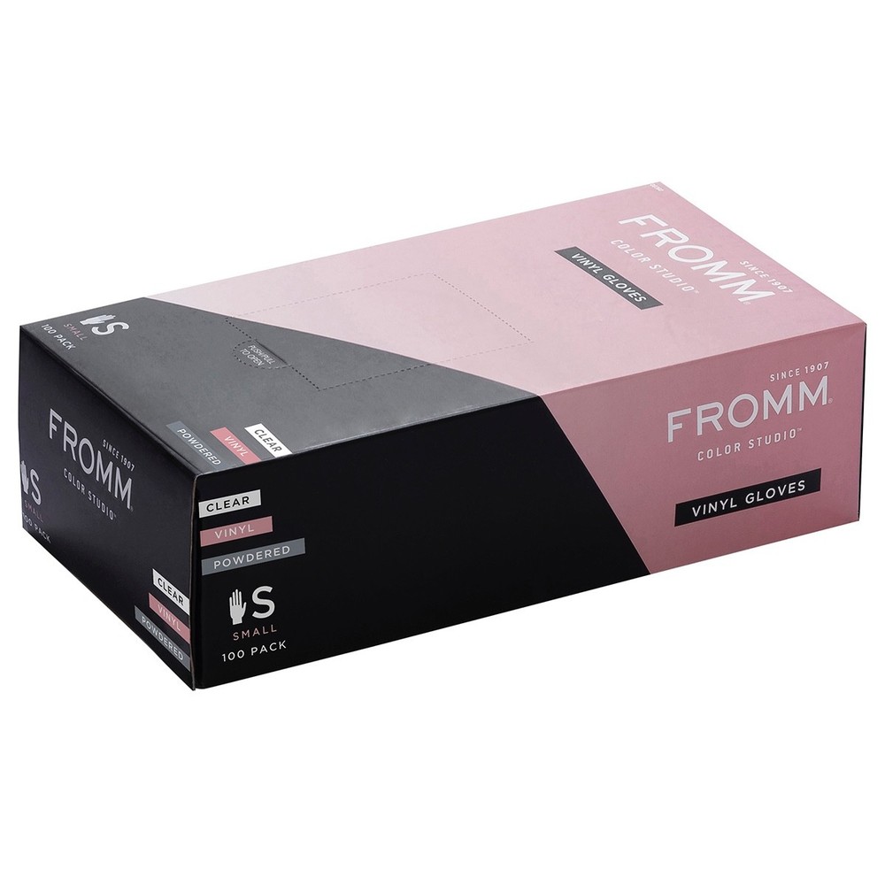 FROMM Color Studio Vinyl Gloves, Small, 100 Count