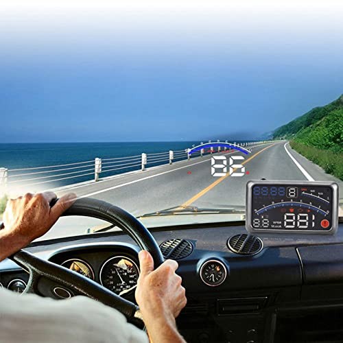 Car HUD Digital Speedometer Windshield MPH KM h Speed Limit Warning Plug and