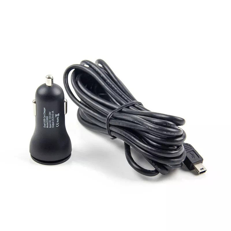 Viofo D3000 Dual USB Car Adapter with miniUSB Power Cable