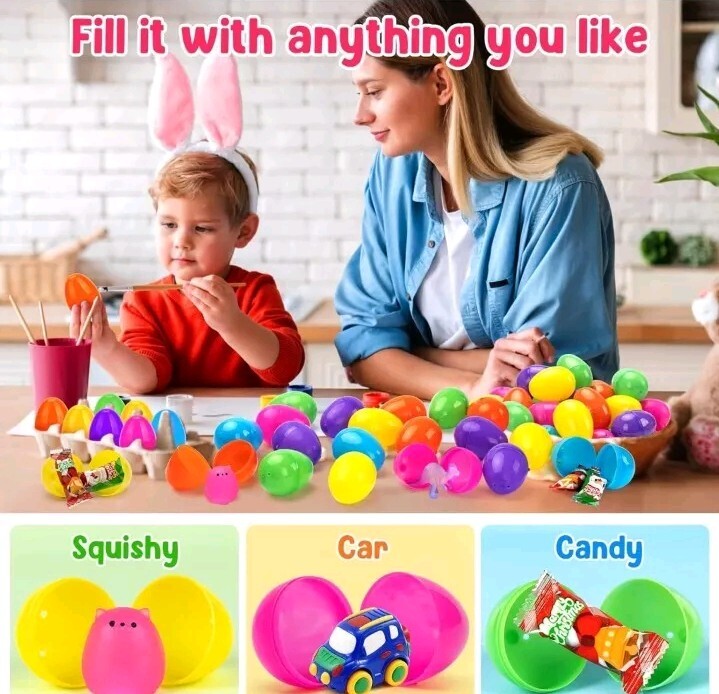 YEAHBEER 500 Easter Eggs, 2.36“ Assorted Bright Colors Plastic 500 Pcs