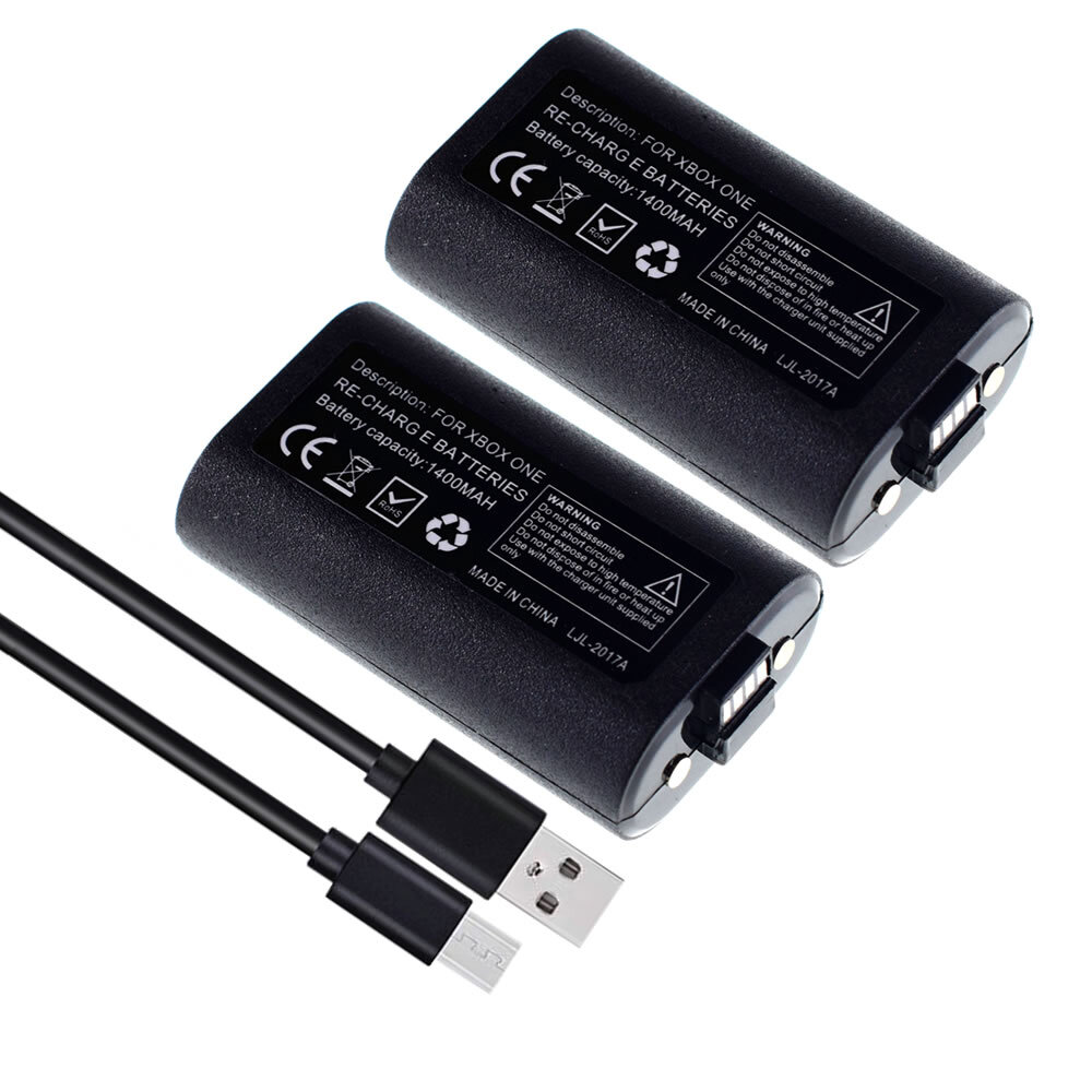 Rechargeable Battery + USB Cable For Xbox One Wireless Controller 1400mAh new