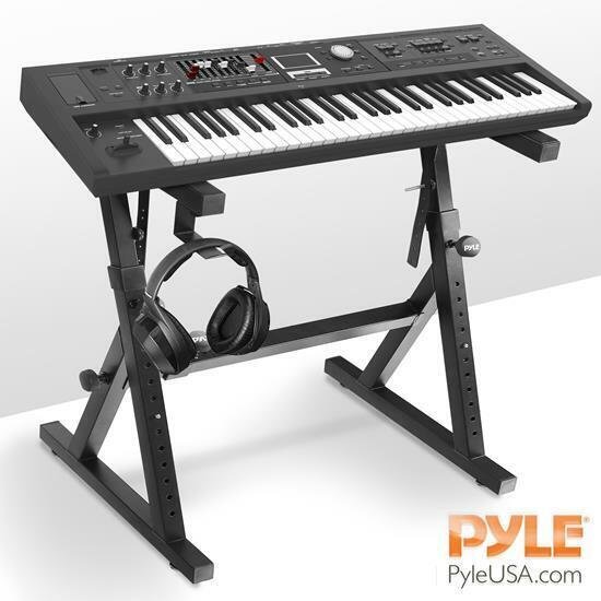 Pyle PKST38 Heavy Duty Folding Z Design Keyboard Stand w Adjustable Width/Height