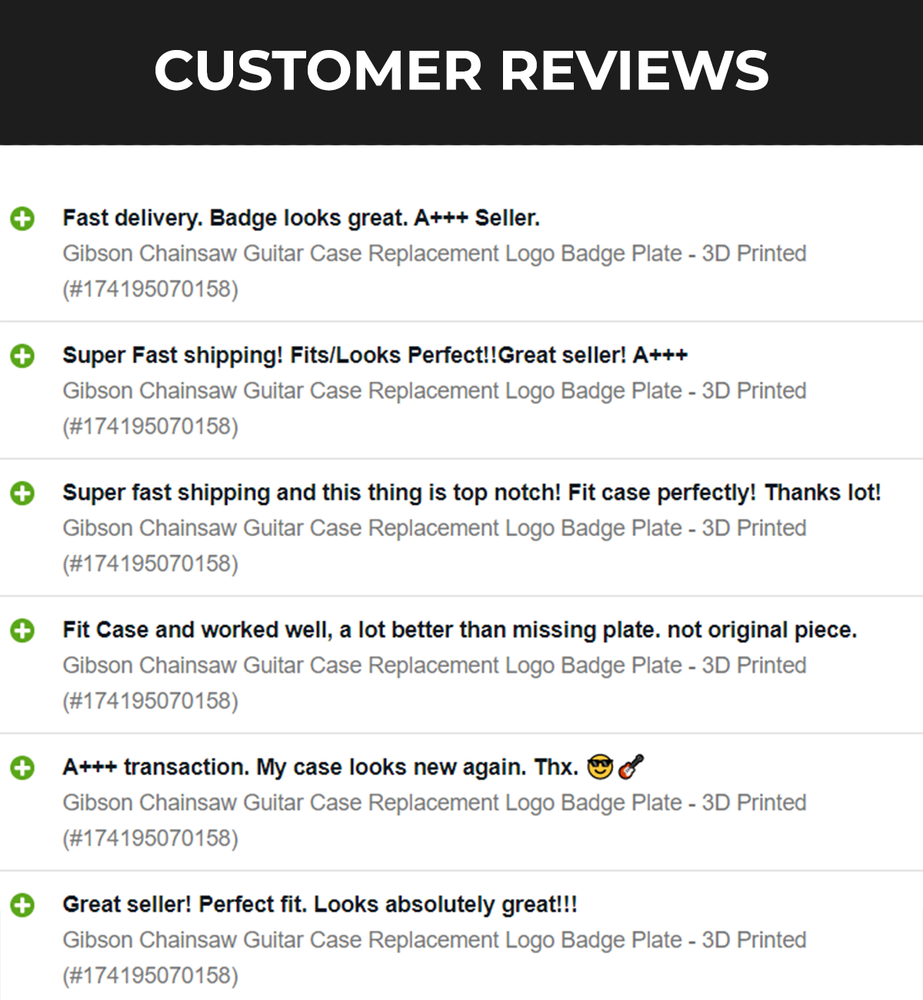 Gibson Chainsaw Guitar Case Replacement Logo Badge Plate