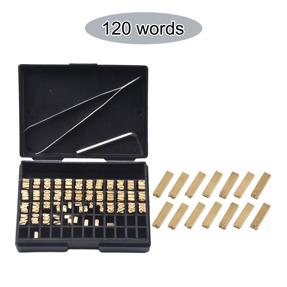 Coding Machine Word Grain Copper Letters Thermal Ribbon Printing Font 120pcs