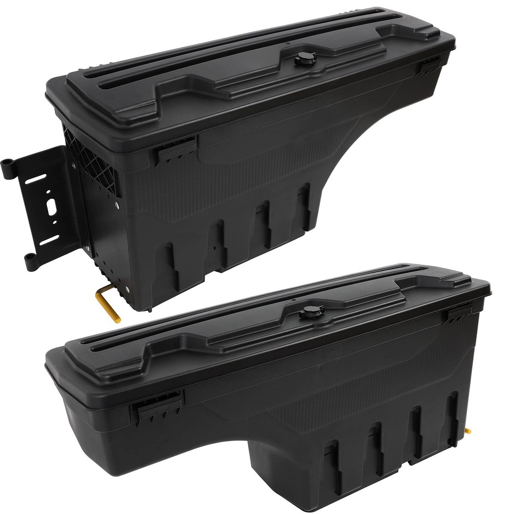 Storage Box Key Lock Swing For Ram 1500 2019-2021 Both Sides Black