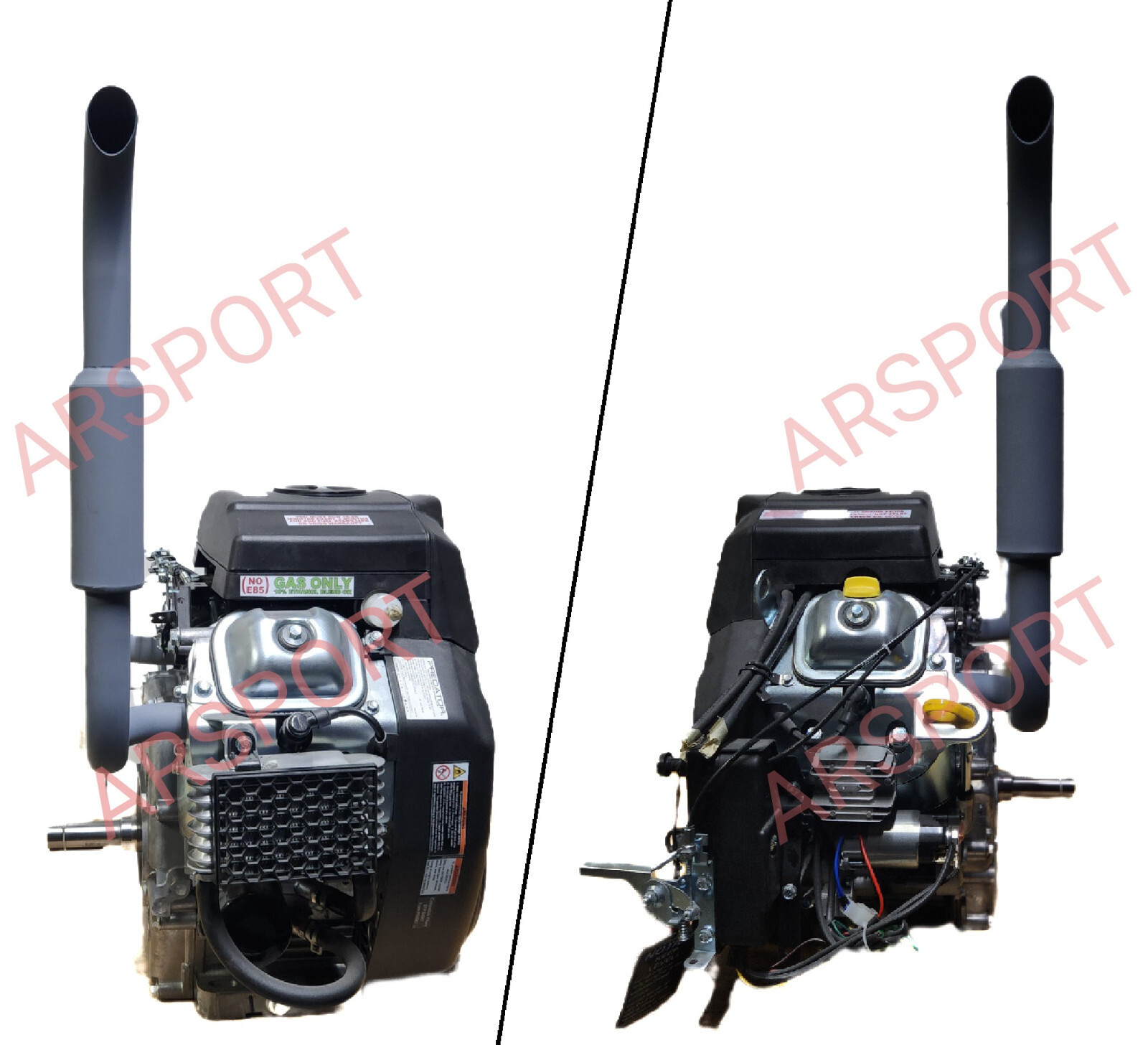 Exhaust pipes mufflers For Predator 670cc V-Twin, Small tractors Exhaust.