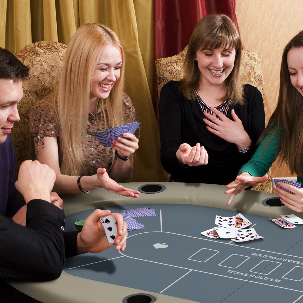 Poker Table Foldable,Oval Blackjack Texas Holdem Poker Game Table