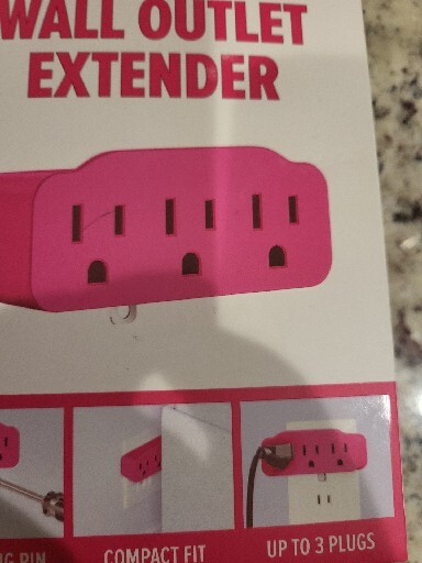 Coreaudio Compact 3 Way Wall Outlet Extender Hot Pink