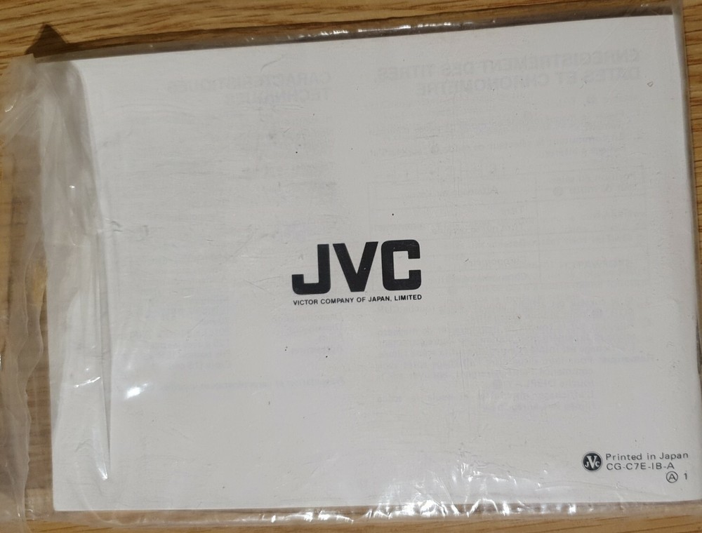 JVC Character Generator CG-C7E Compact Video Camera Accessory