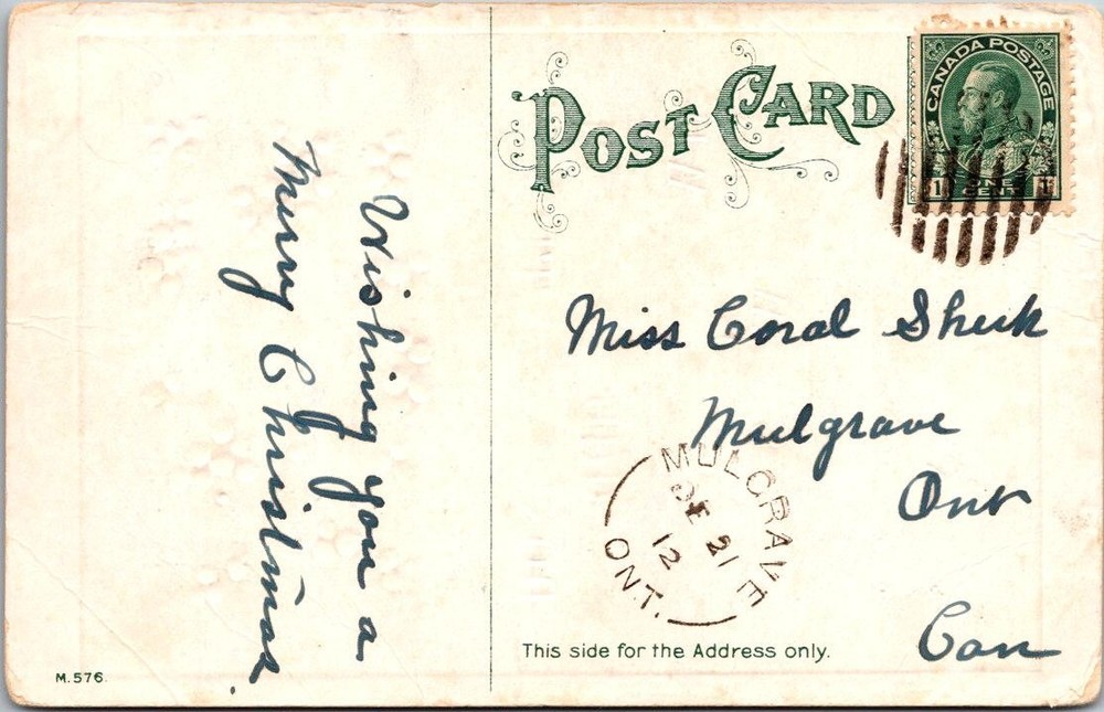 Canada 1912 Mulgrave Ont PPC - A02172