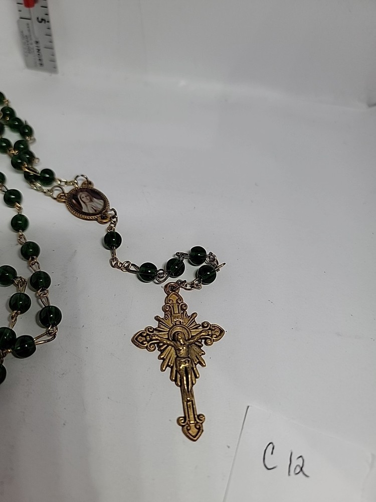 Rosary Vintage Green Beads