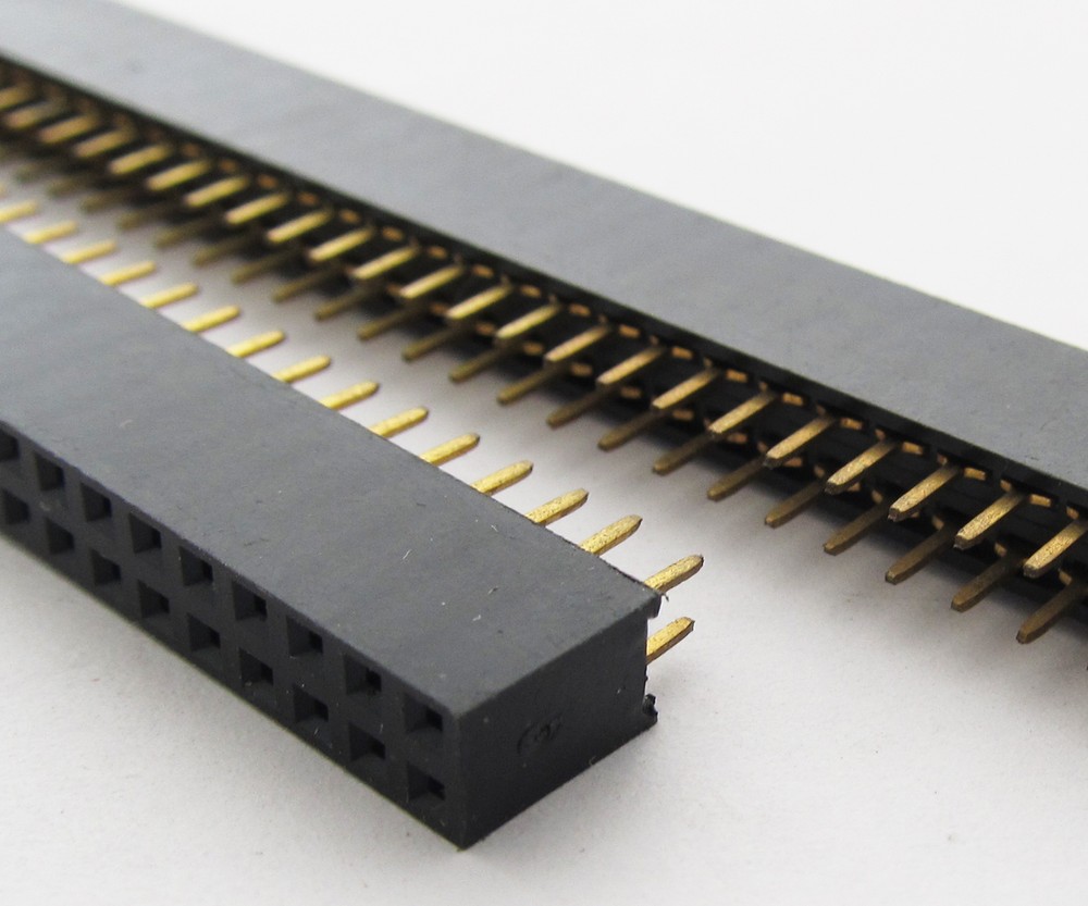 4pcs Double Row 2x 40pin Female 2.54mm Pitch Flat PCB Panel Breakable Pin Header