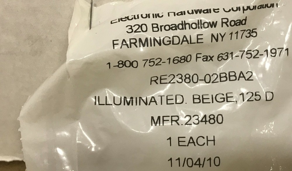 EHC Control Knobs RE2380-02BBA2 Illuminated Beige Knob 1/8" Diameter NOS