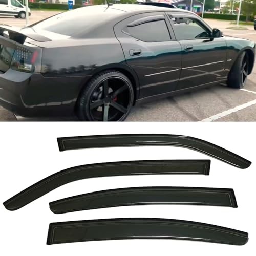 Smoke Tinted Window Visors Vent Sun Shade Rain Wind Guards Compatible with