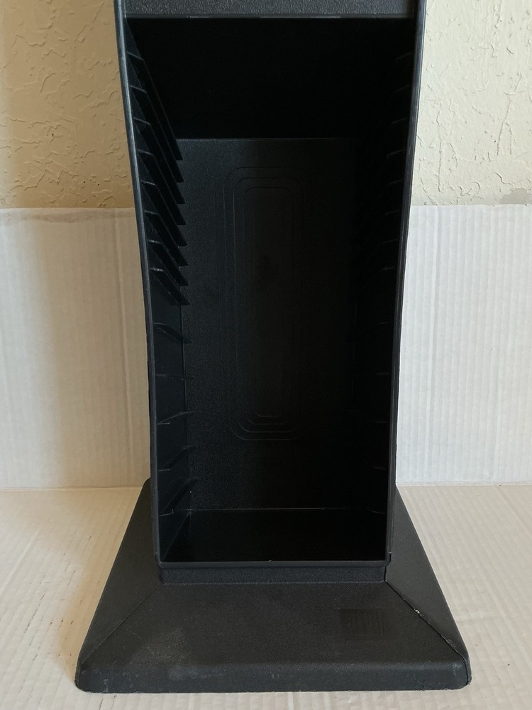 Vintage Alpha CD Storage Tower Rack 60 CD Capacity Plastic Black