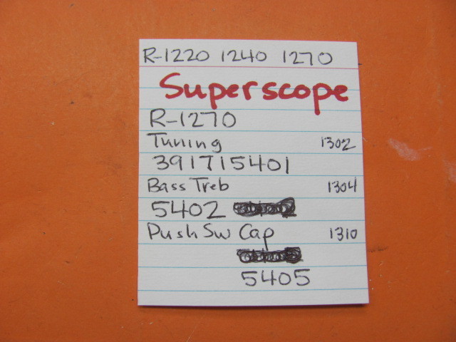 📈SUPERSCOPE PUSH SWITCH CAP R-1220 STEREO RECEIVER