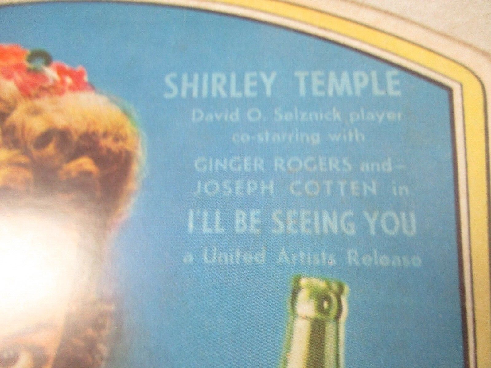 Shirley Temple Royal Crown Cola advertising hand held fan Reproduction EUC