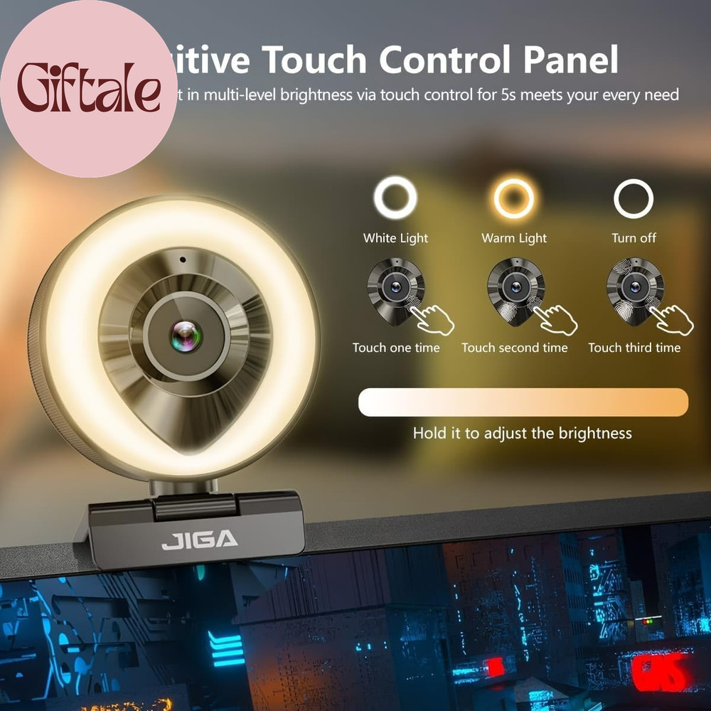 Webcam Computer Camera 1080P with Dual Microphone Adjustable Right Light Web Cam