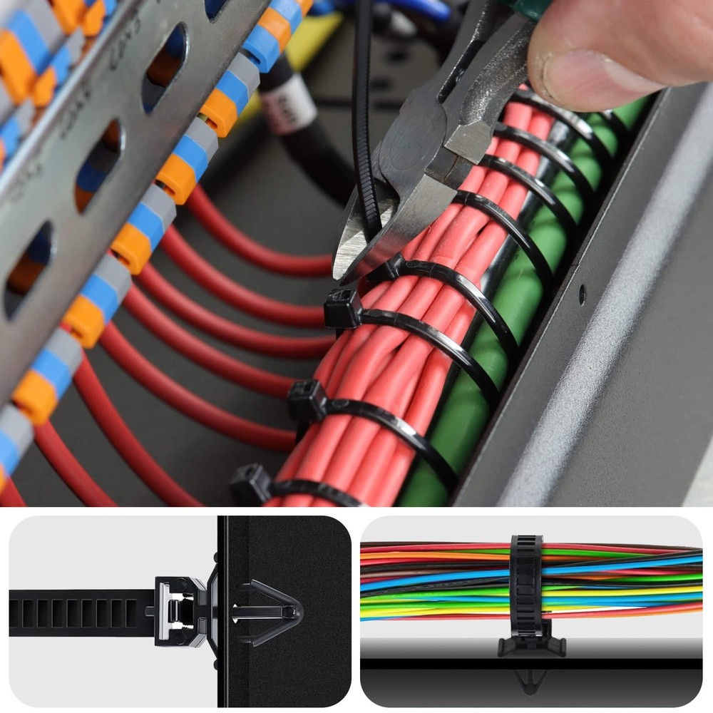 160pcs Push Mount Cable Zip Ties 5 Sizes Self Locking Cable Strap Assortment Kit