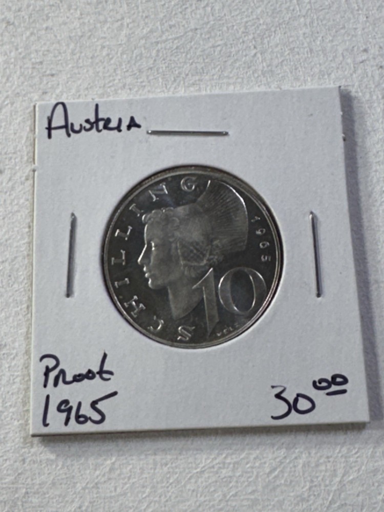 1965 Austria 10 Schilling Silver Proof Coin