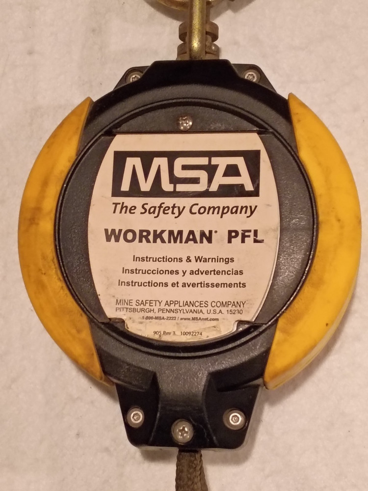 MSA WORKMAN WEB PFL 10ft Personal Fall Limiter Model #10093357 Used
