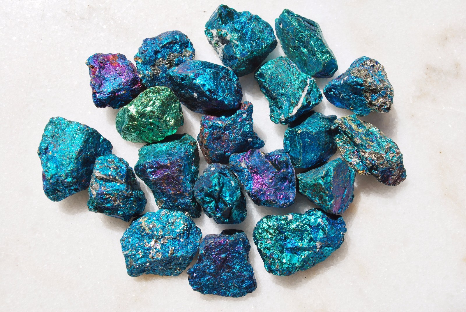 ~20 PCS AAA Grade CHARGED 650cts BABY PEACOCK™ ORE Chalcopyrite Crystals Healing