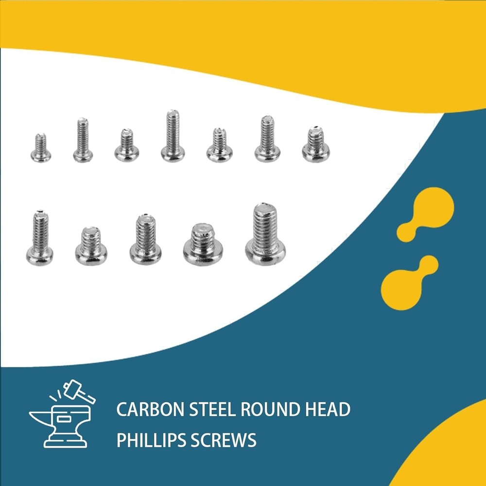 1140Pcs Tiny Screws Electronics M1.4 M1.6 M1.7 M2 M2.5 Replacement Computer Kit