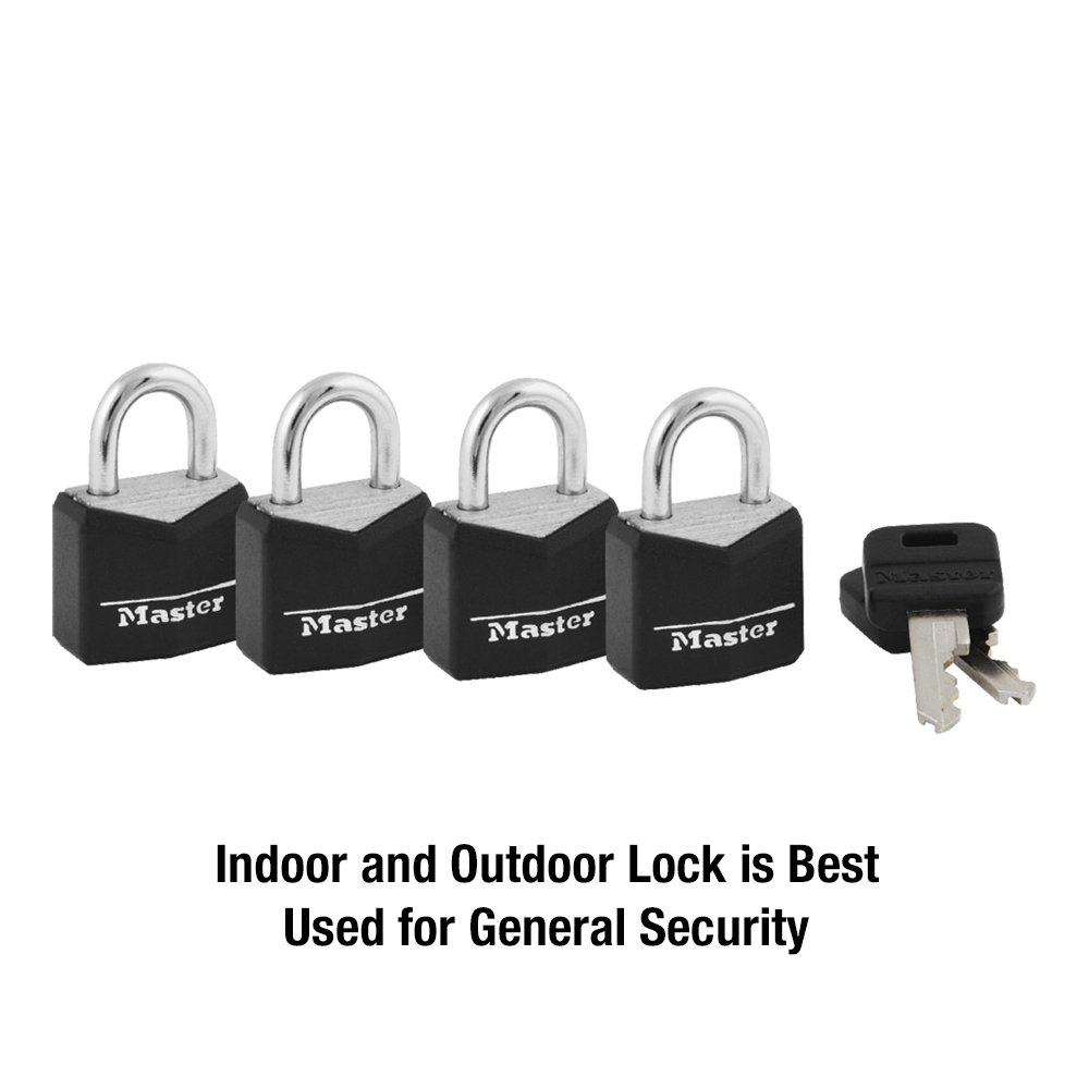 4 Pack Padlock 121Q Covered Solid Body, 3/4In (19Mm) Wide W3D