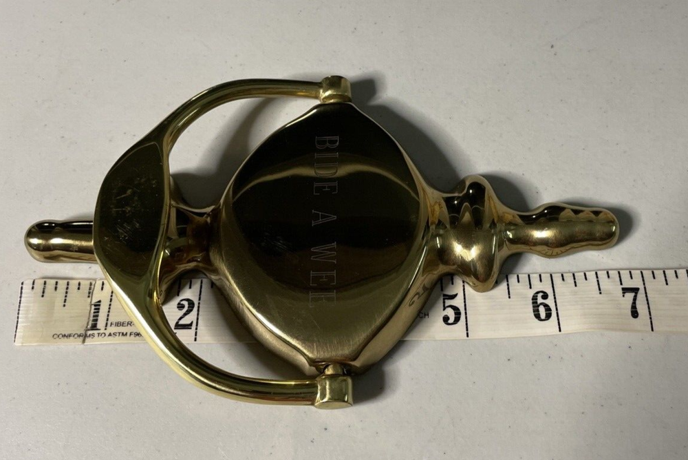 THINGS REMEMBERED Solid Brass Door Knocker Engraved w/ Scottish Term BIDE A WEE